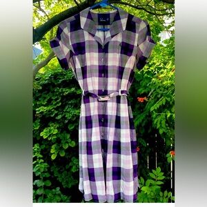 Fred Perry Purple and White Plaid Dress